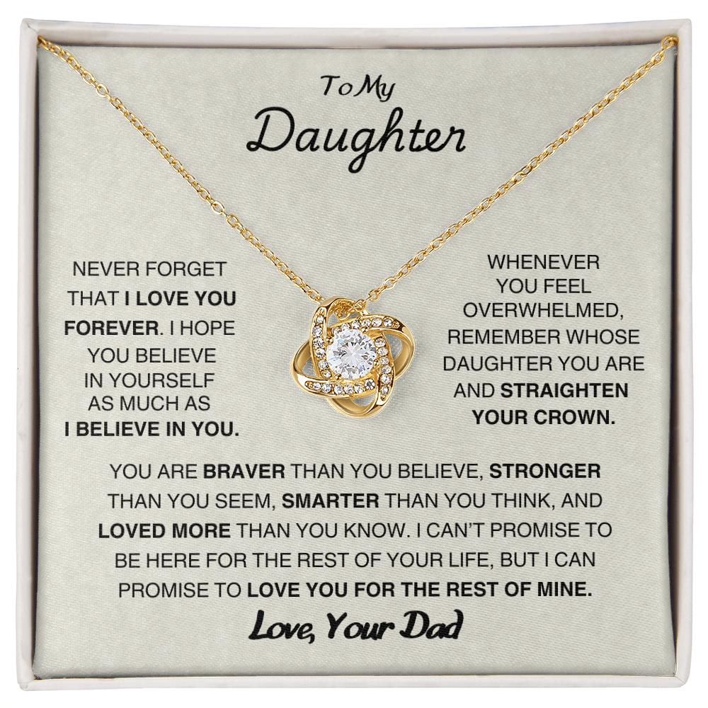 To My Daughter  LoveKnot Necklace