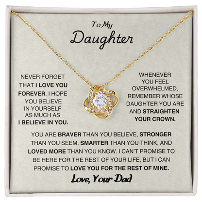 To My Daughter  LoveKnot Necklace