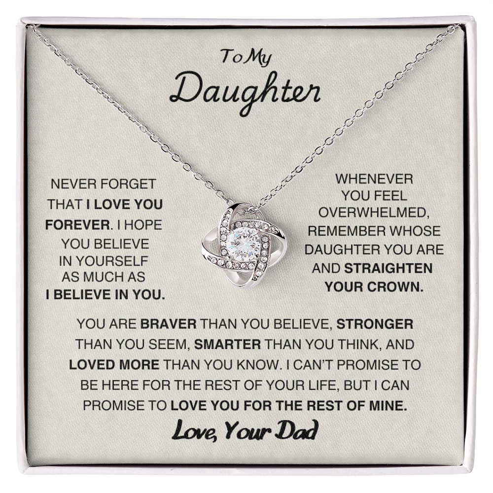 To My Daughter  LoveKnot Necklace