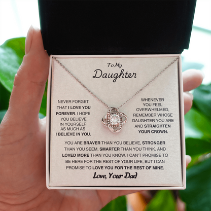 To My Daughter  LoveKnot Necklace