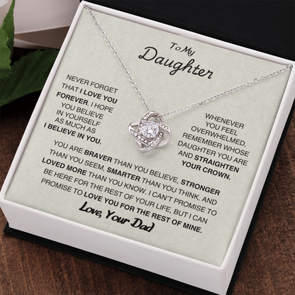 To My Daughter  LoveKnot Necklace