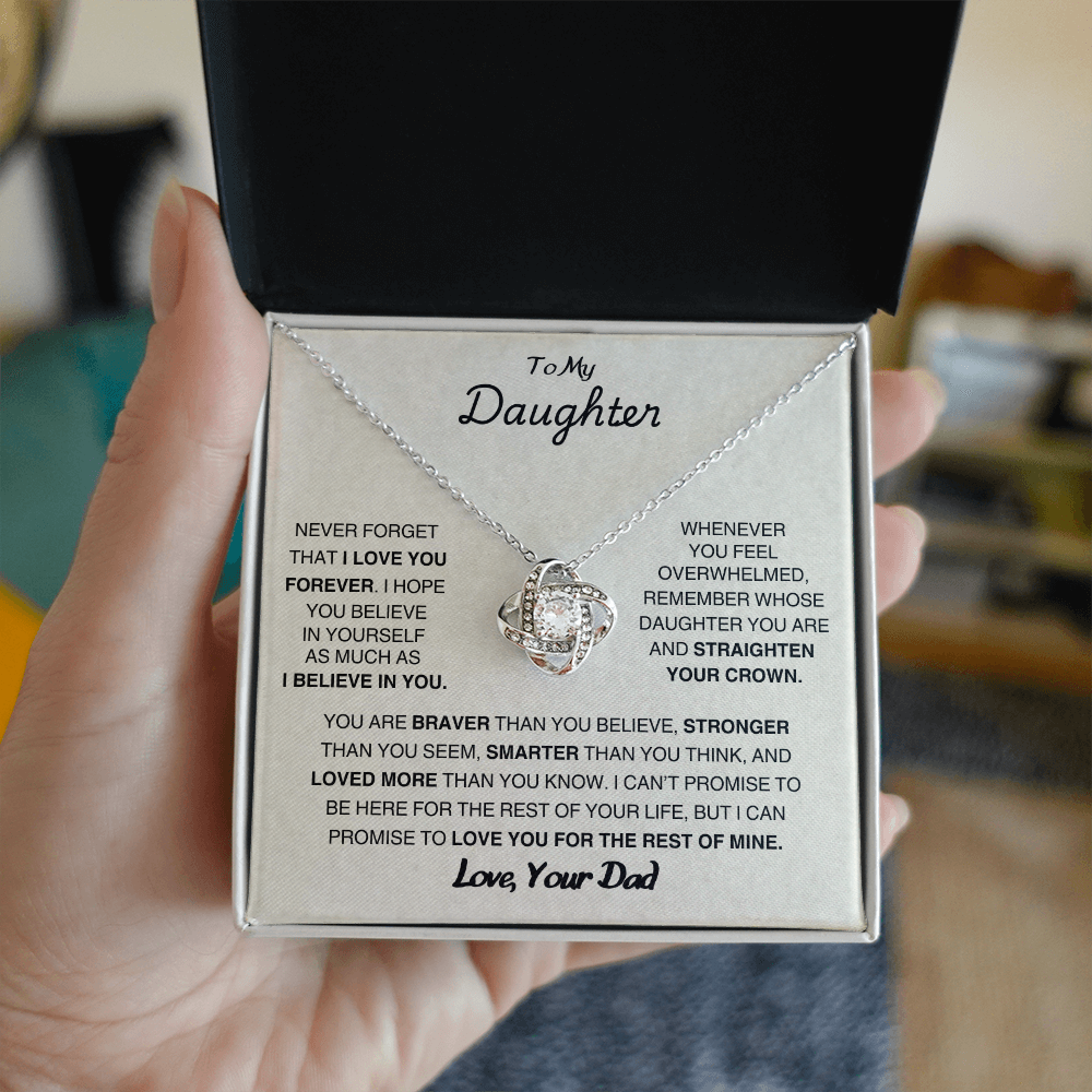 To My Daughter  LoveKnot Necklace