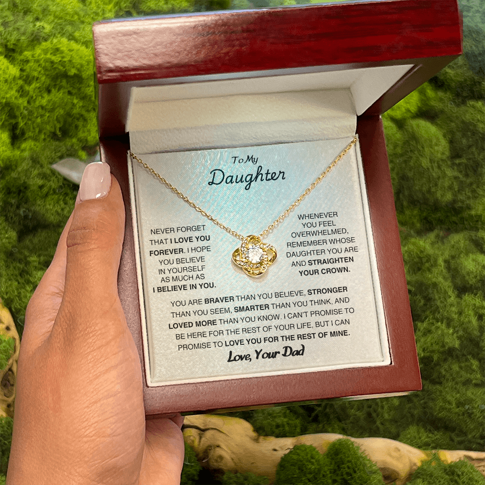 To My Daughter  LoveKnot Necklace